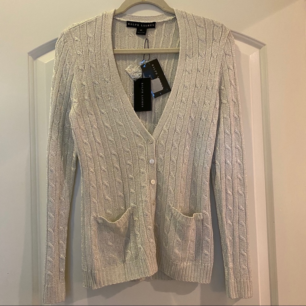 Ralph Lauren Buttoned Sparkling Sweater